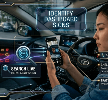 how do i use search live to identify the signs showing on my car dashboard