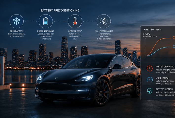 Precondition a Tesla Battery